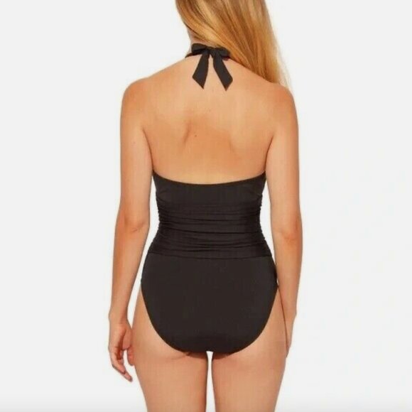 NWT BLEU by Rod Beattie [‎ 8 ] Urban Goddess Plunge One-Piece Swimsuit #5945 - Picture 3 of 11